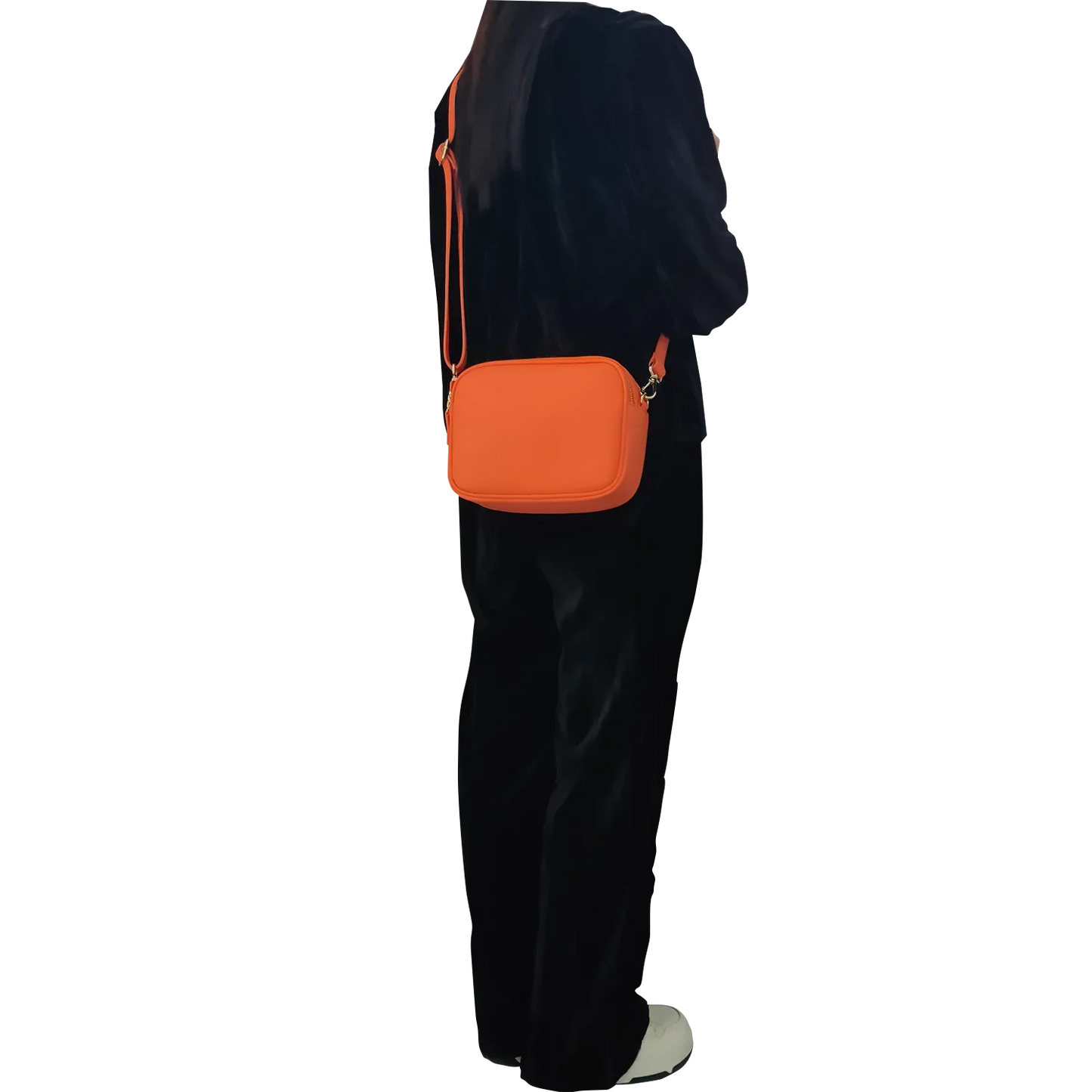 Genuine Leather Double Zipper Crossbody