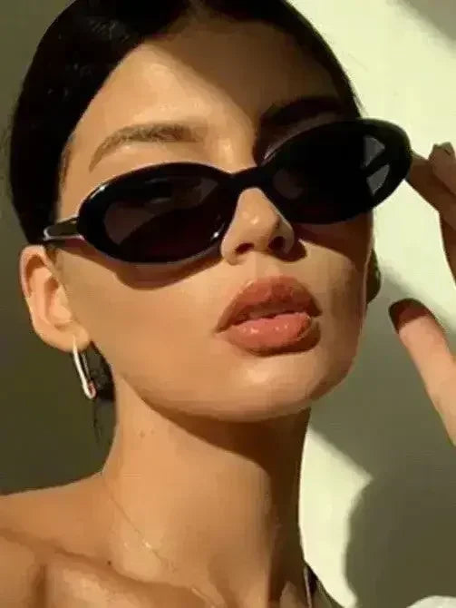 Retro Oval Cat-Eye Sunglasses