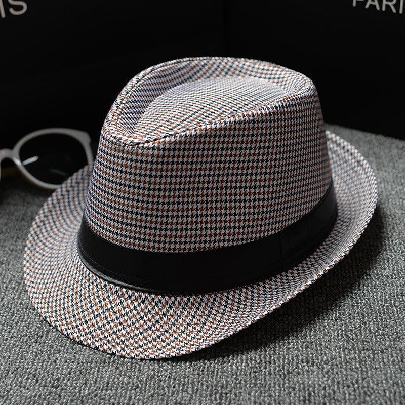British Houndstooth / European And American Sun Hats For Men / Size: (About 58cm)