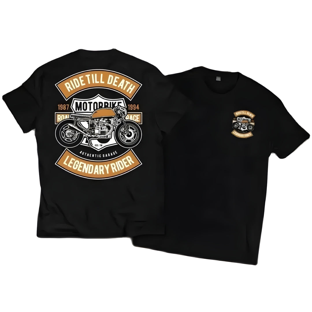 Retro and Vintage Graphic Cotton T-shirt Unisex For Bikers