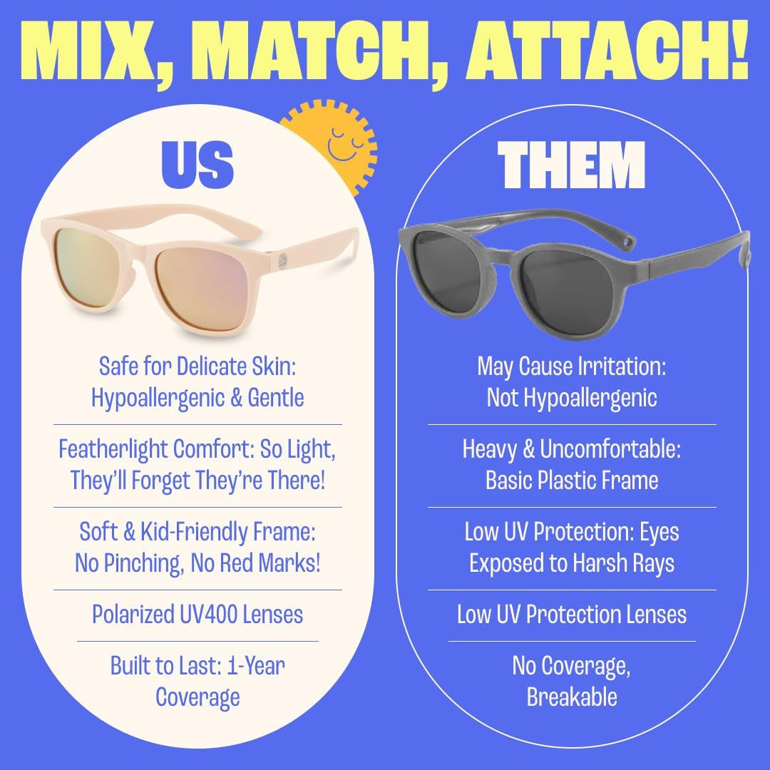 Polarized Toddler Sunglasses for Boys & Girls - Unbreakable/Tough - UV 400 Protection / Non-Toxic