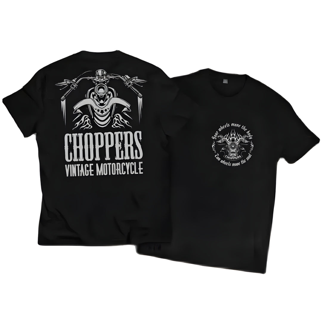 Retro and Vintage Graphic Cotton T-shirt Unisex For Bikers