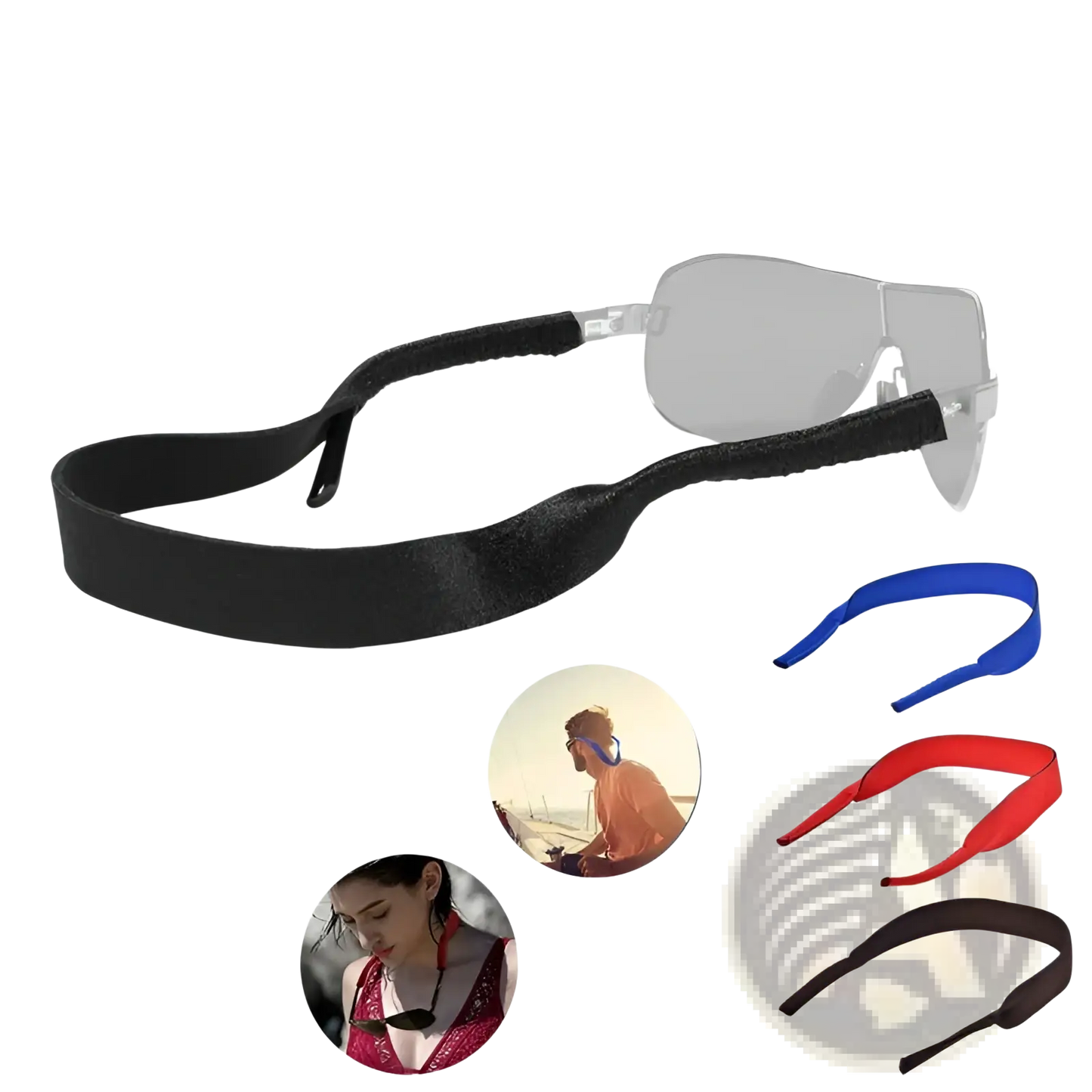 4-pack Adjustable Sports Sunglasses Straps and Eyewear Lanyards