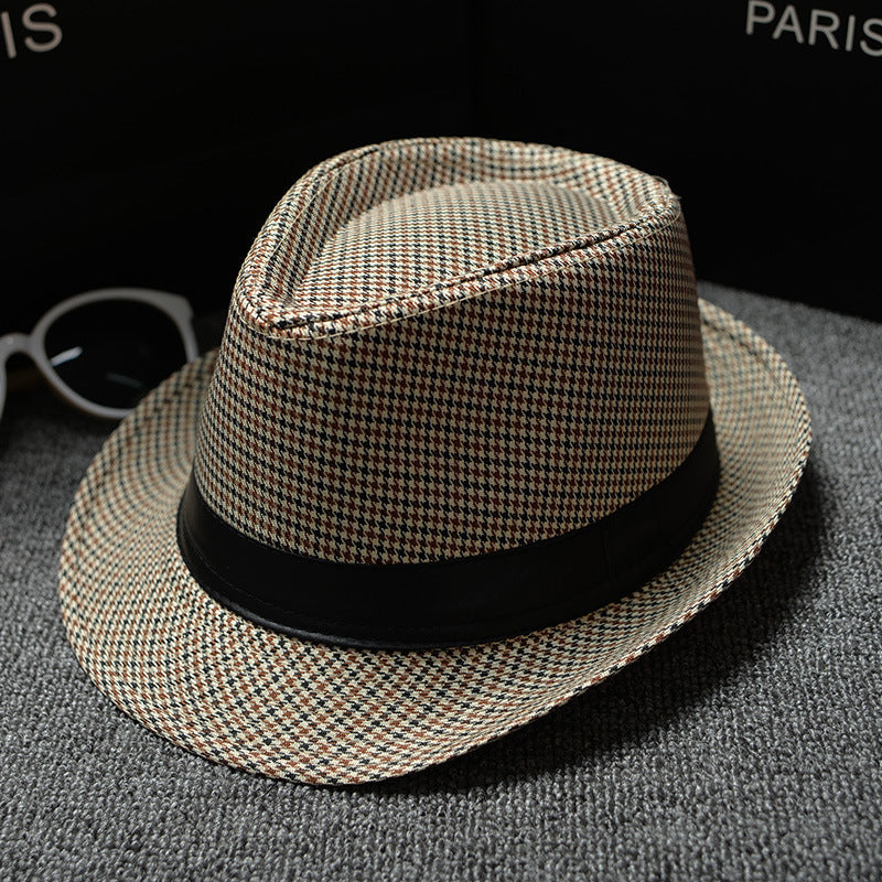 British Houndstooth / European And American Sun Hats For Men / Size: (About 58cm)