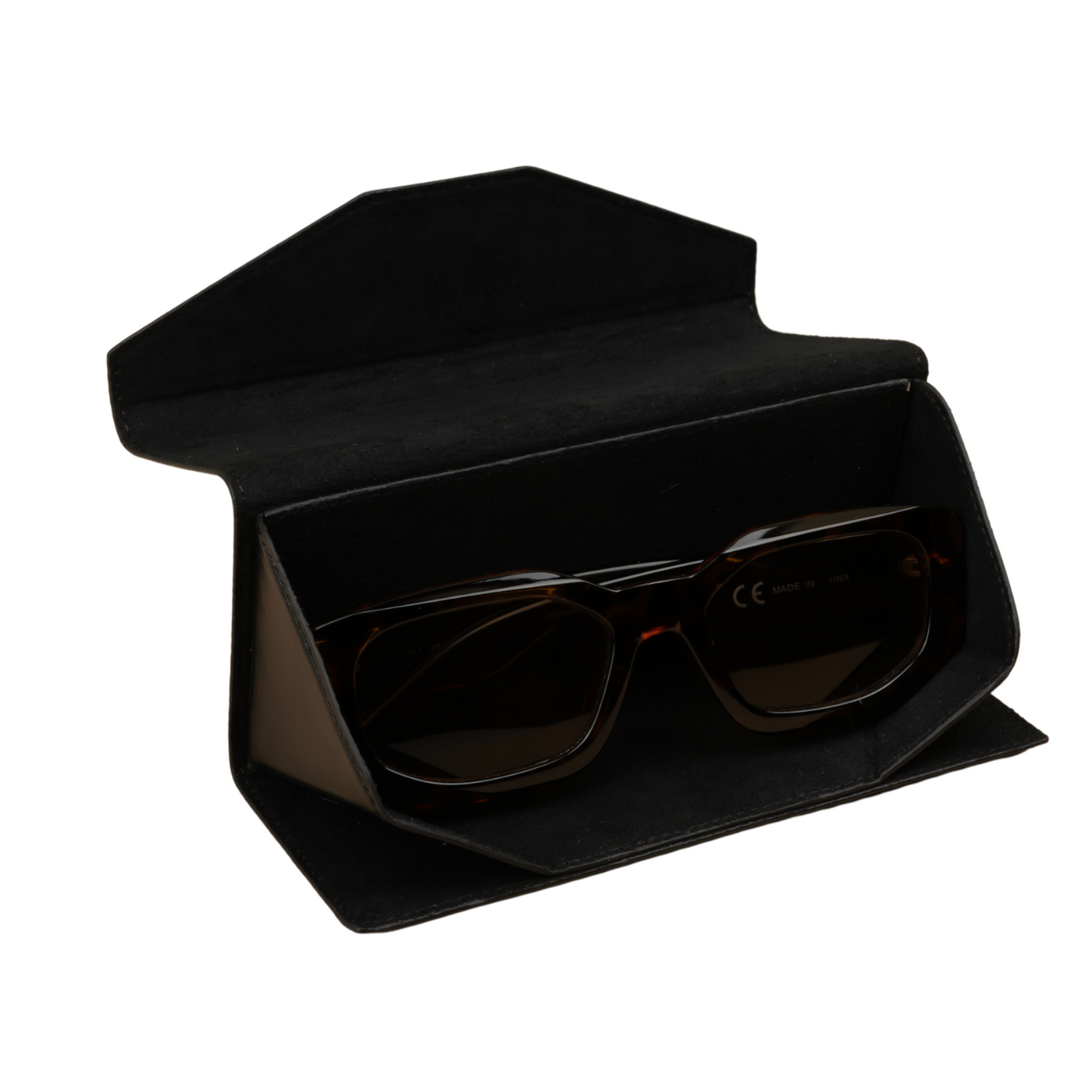 Luxury Leather Sunglasses Case - Black / Safe Shutdown / Elegant Design / Compact and Portable