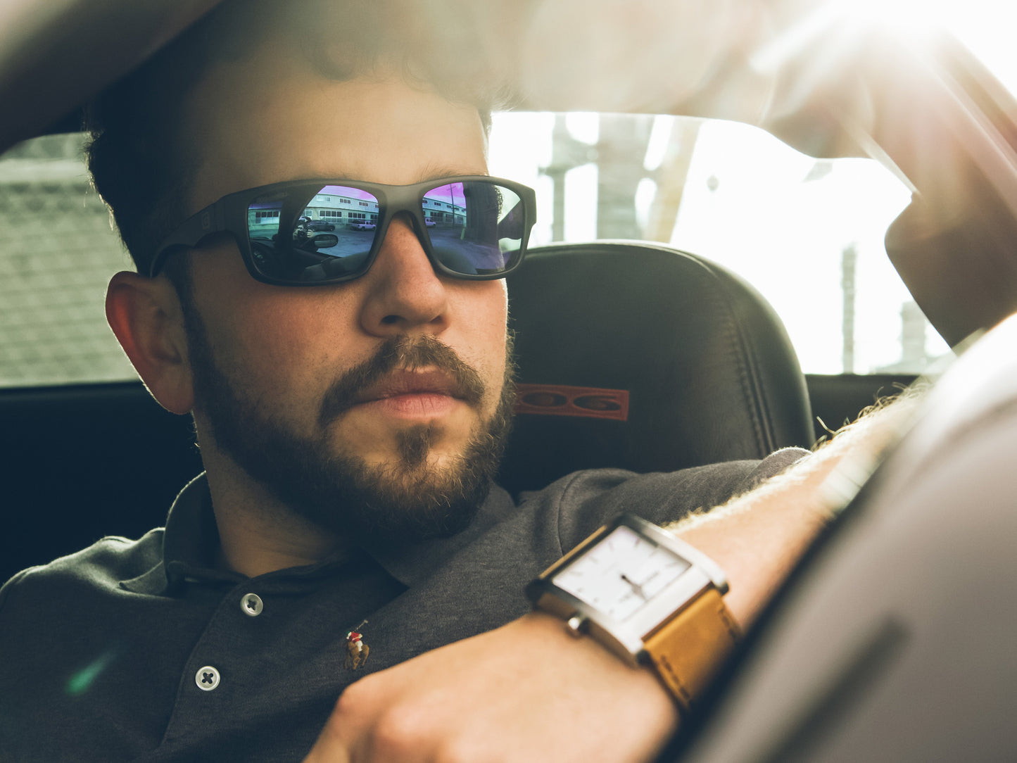 POMPEI FLOATABLE (MATTE BLACK/BLACK POLARIZED HYDRO) /  Wide Design / Impact-Resistant / Made in Italy
