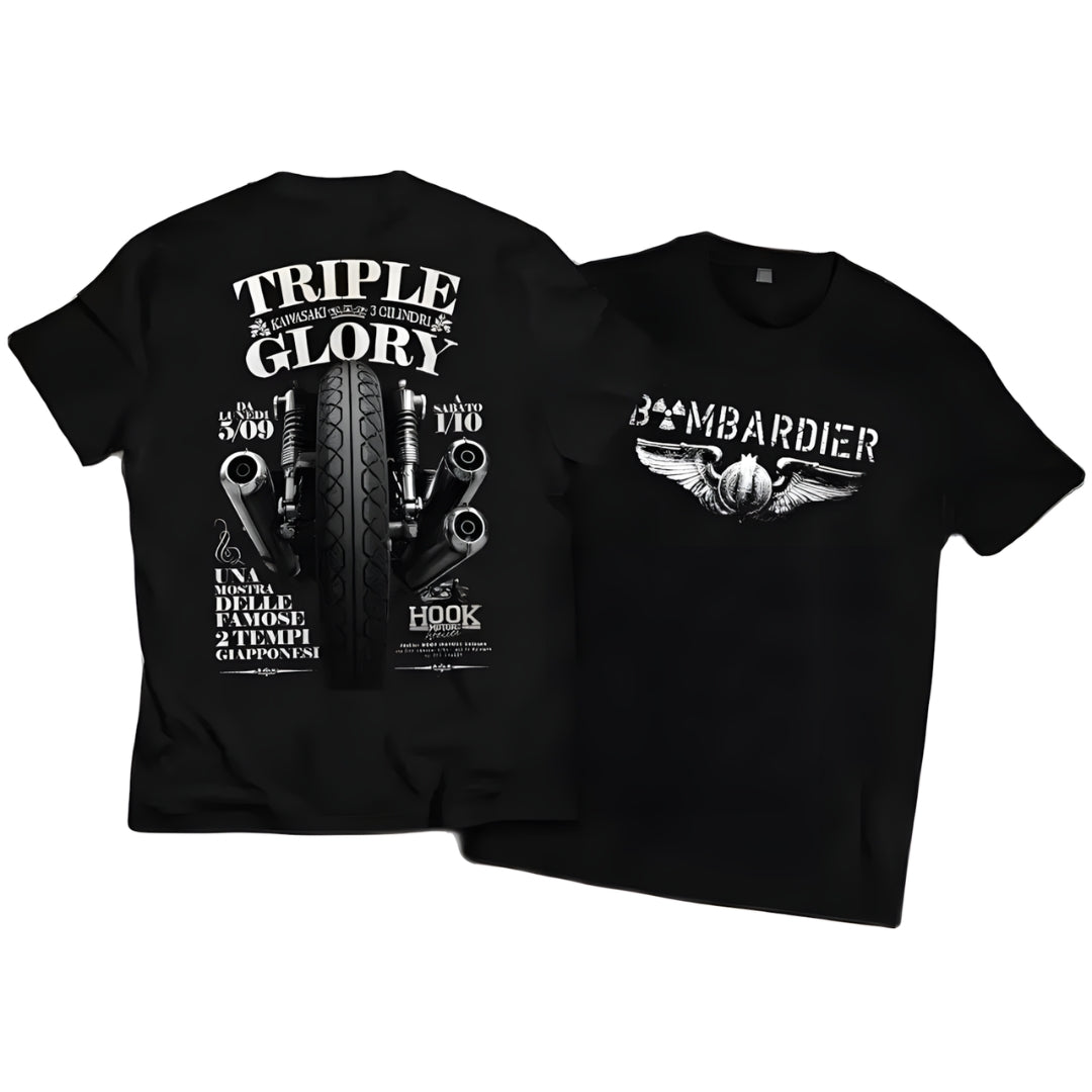 Retro and Vintage Graphic Cotton T-shirt Unisex For Bikers