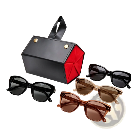 5-slot Hexagonal Foldable Sunglasses Travel Organizer Case
