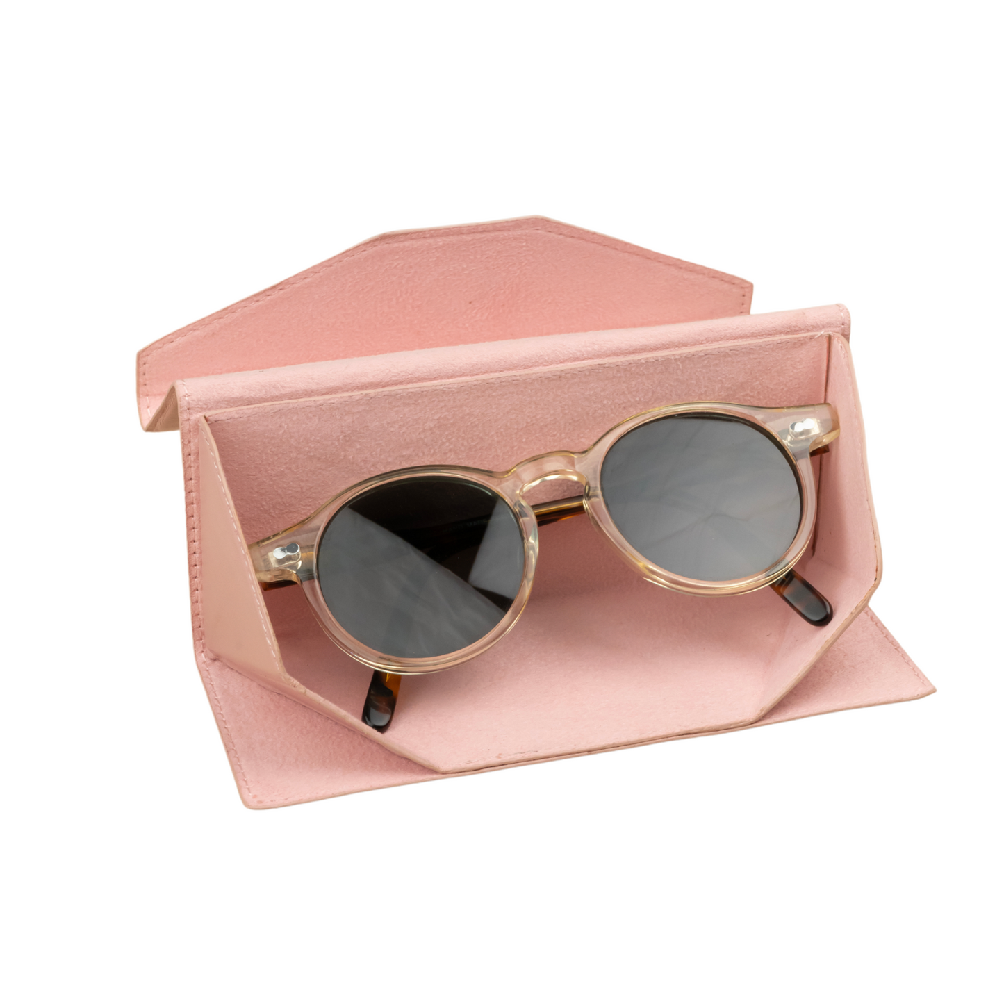 Luxury Leather Sunglasses Case - Pink / Safe Shutdown / Elegant Design / Compact and Portable