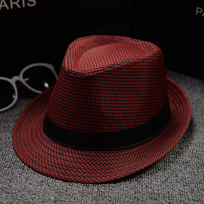British Houndstooth / European And American Sun Hats For Men / Size: (About 58cm)