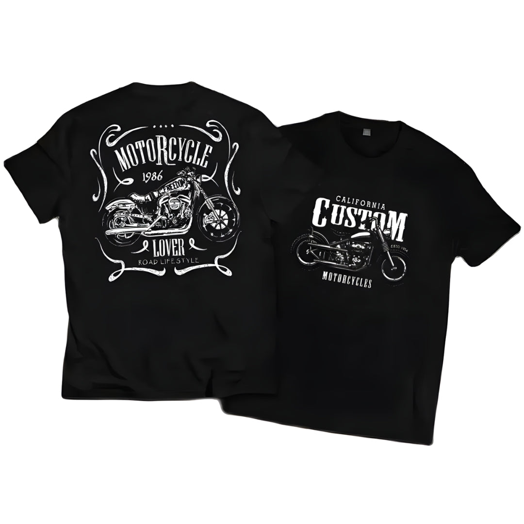 Retro and Vintage Graphic Cotton T-shirt Unisex For Bikers