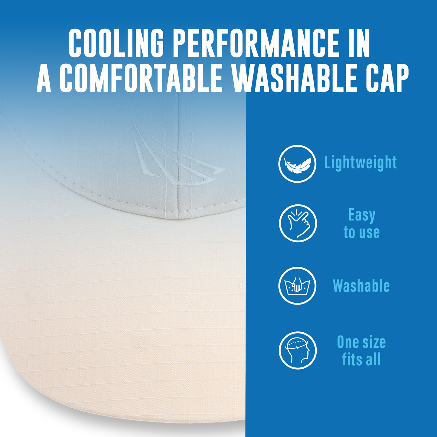 POWERCAP ICE Cooling Sun Hat / Instant Cooling Relief with Reusable Ice Packs / UPF 50 UV Sun Protection