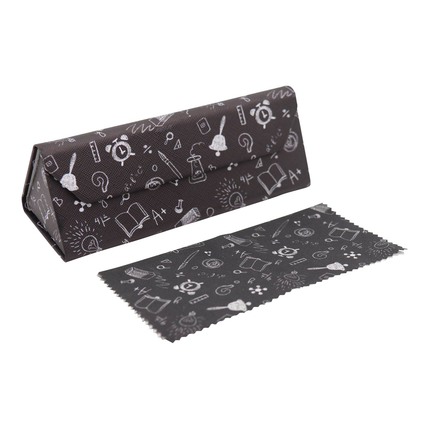 Science Print Glasses Case - Vegan Leather Magic Folding Hardcase