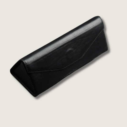 Luxury Leather Sunglasses Case - Black / Safe Shutdown / Elegant Design / Compact and Portable