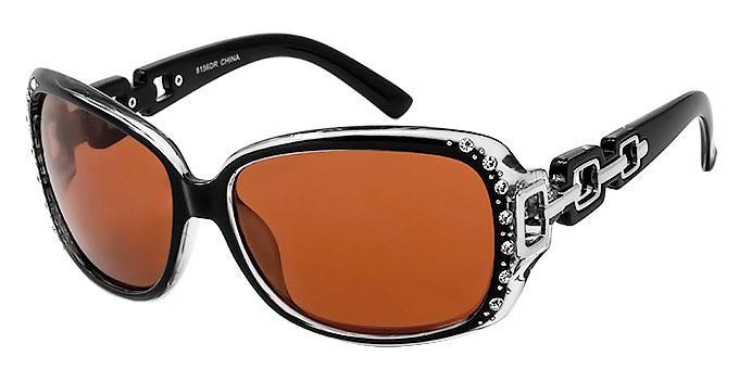 Drakes Shades Ladies Rhinestone Copper Lens Driving Sunglasses