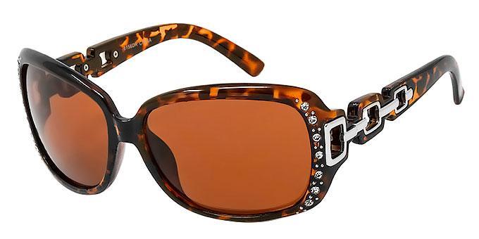Drakes Shades Ladies Rhinestone Copper Lens Driving Sunglasses