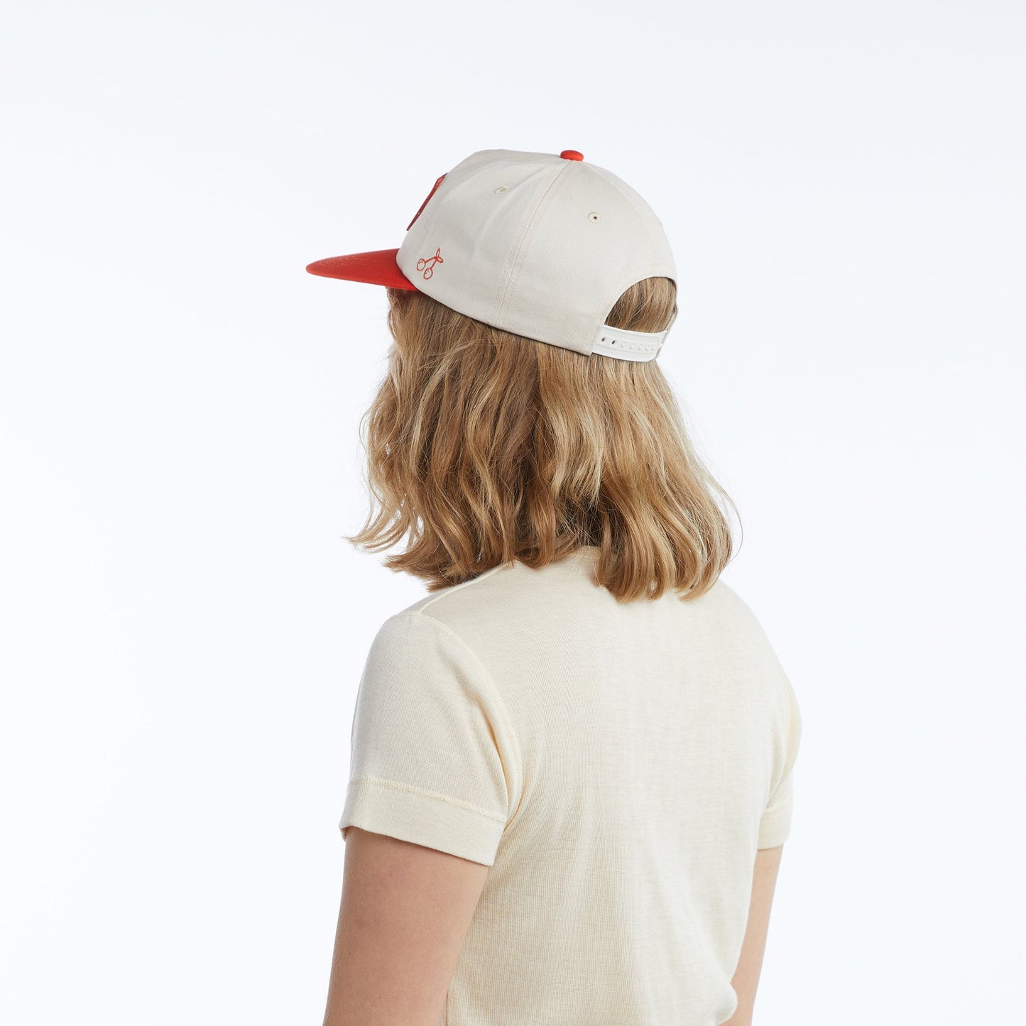 Vacay Embroidered Patch Cap in Red