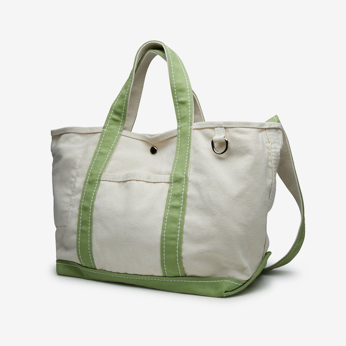 Oliver Canvas Utility Tote in Green Natural
