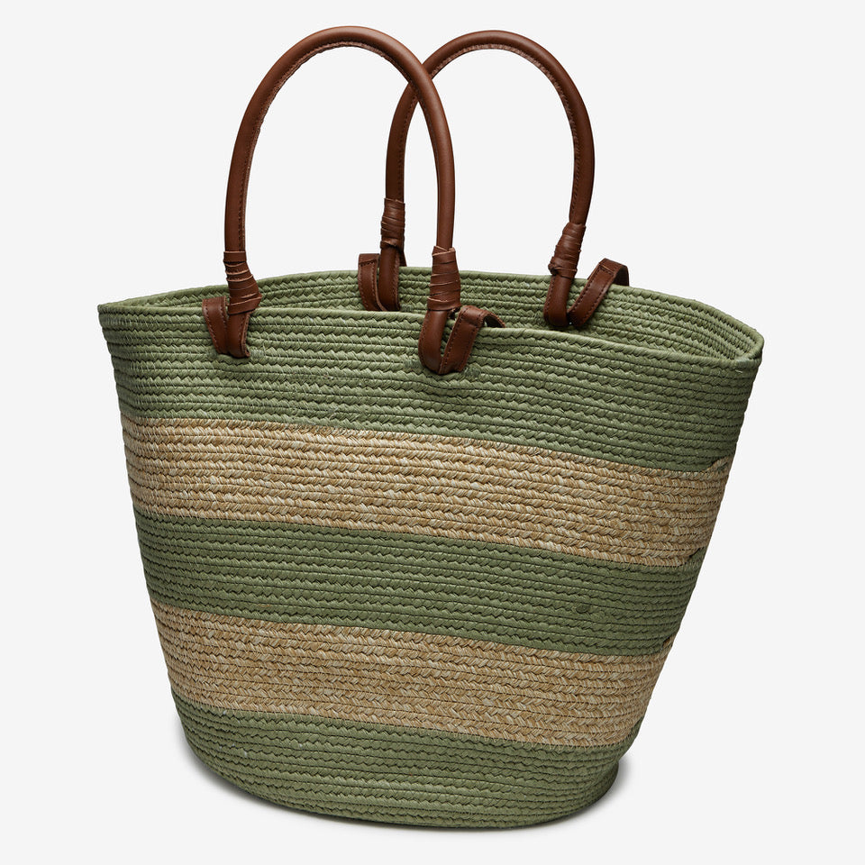 Laguna Fabric Basket Bag in Sage