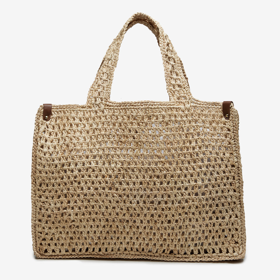 Delfina Raffia Market Bag in Natural