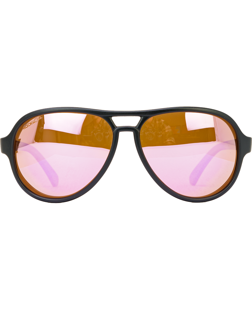 Casino (Black/Pink Mirror Polarized Lens) / TR90 Swiss Nylon Memory Frame / Crafted in Italy