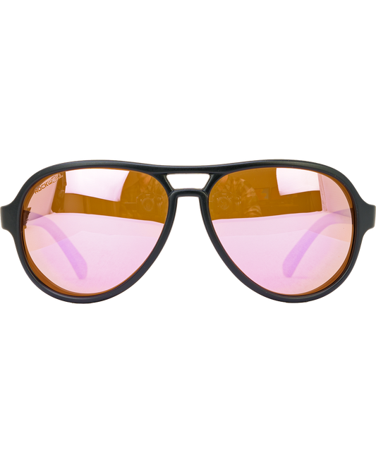 Casino (Black/Pink Mirror Polarized Lens) / TR90 Swiss Nylon Memory Frame / Crafted in Italy