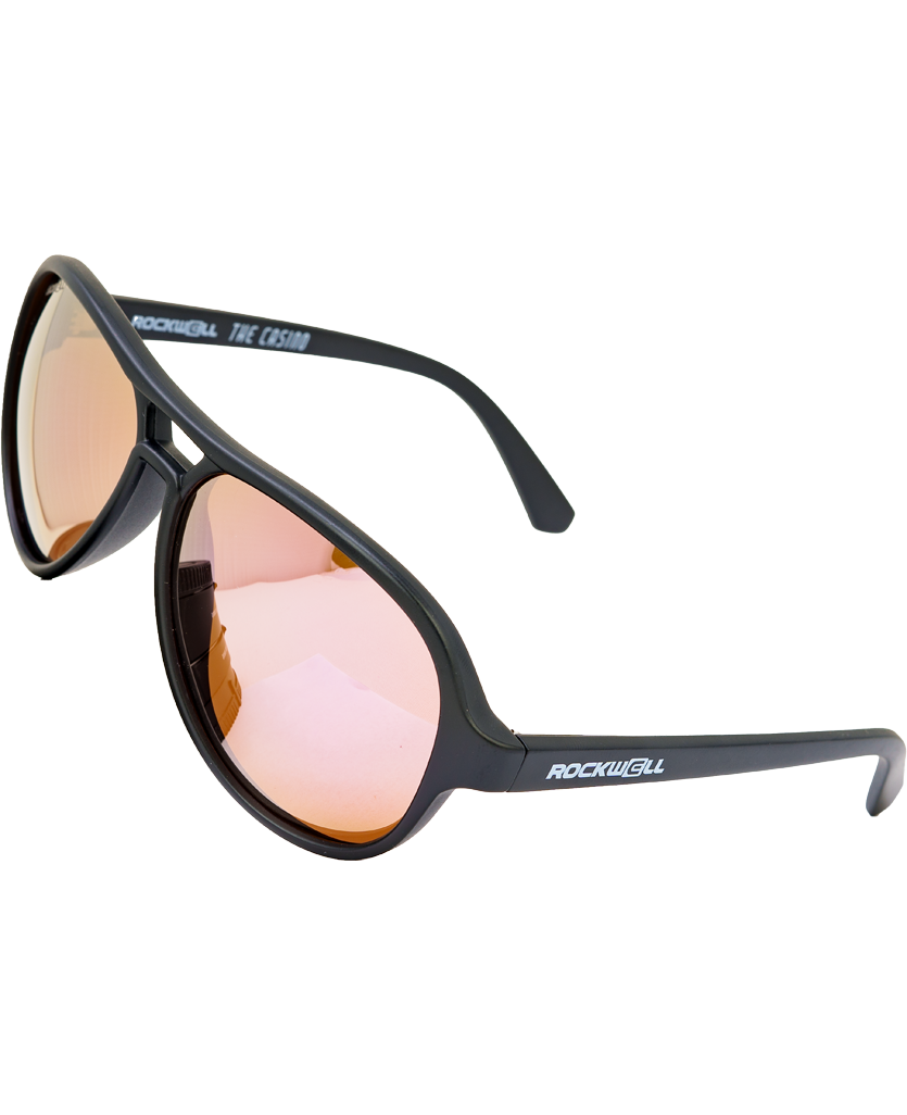 Casino (Black/Pink Mirror Polarized Lens) / TR90 Swiss Nylon Memory Frame / Crafted in Italy