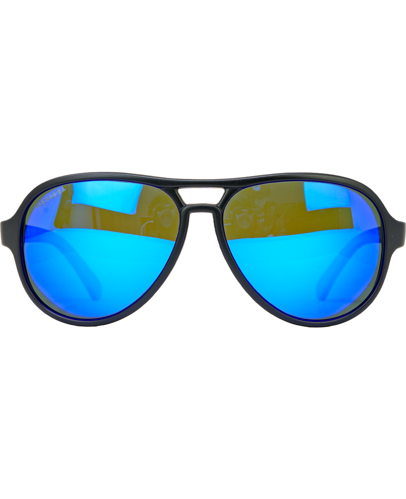 Casino (Black/Blue Mirror Polarized Lens) / TR90 Swiss Nylon Memory Frame / Crafted in Italy