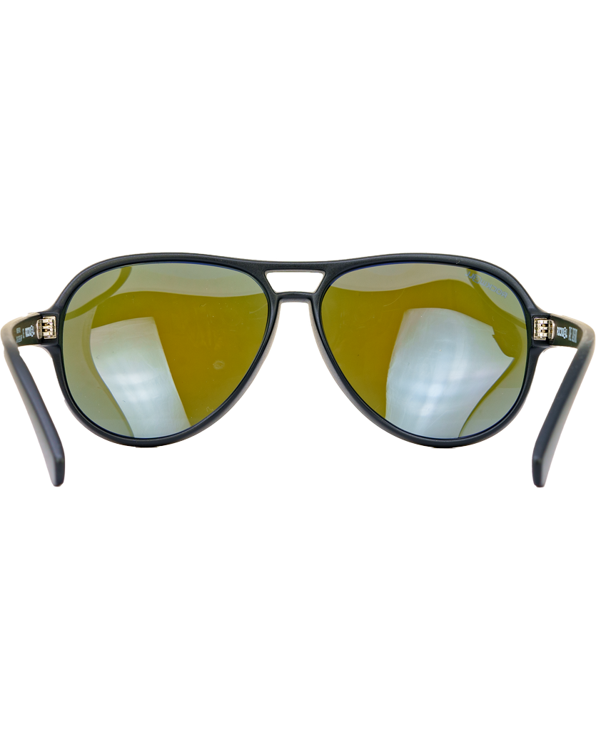 Casino (Black/Blue Mirror Polarized Lens) / TR90 Swiss Nylon Memory Frame / Crafted in Italy