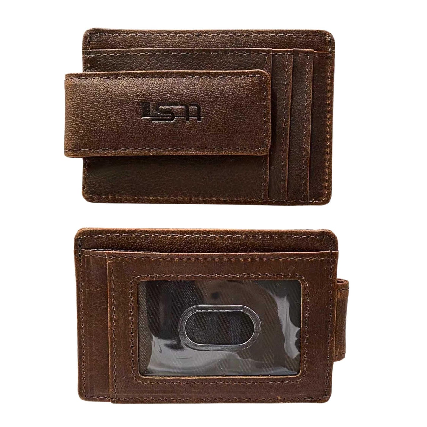 Cambridge Full-Grain Leather Magnetic Money Clip Wallet – Slim RFID Front Pocket Design