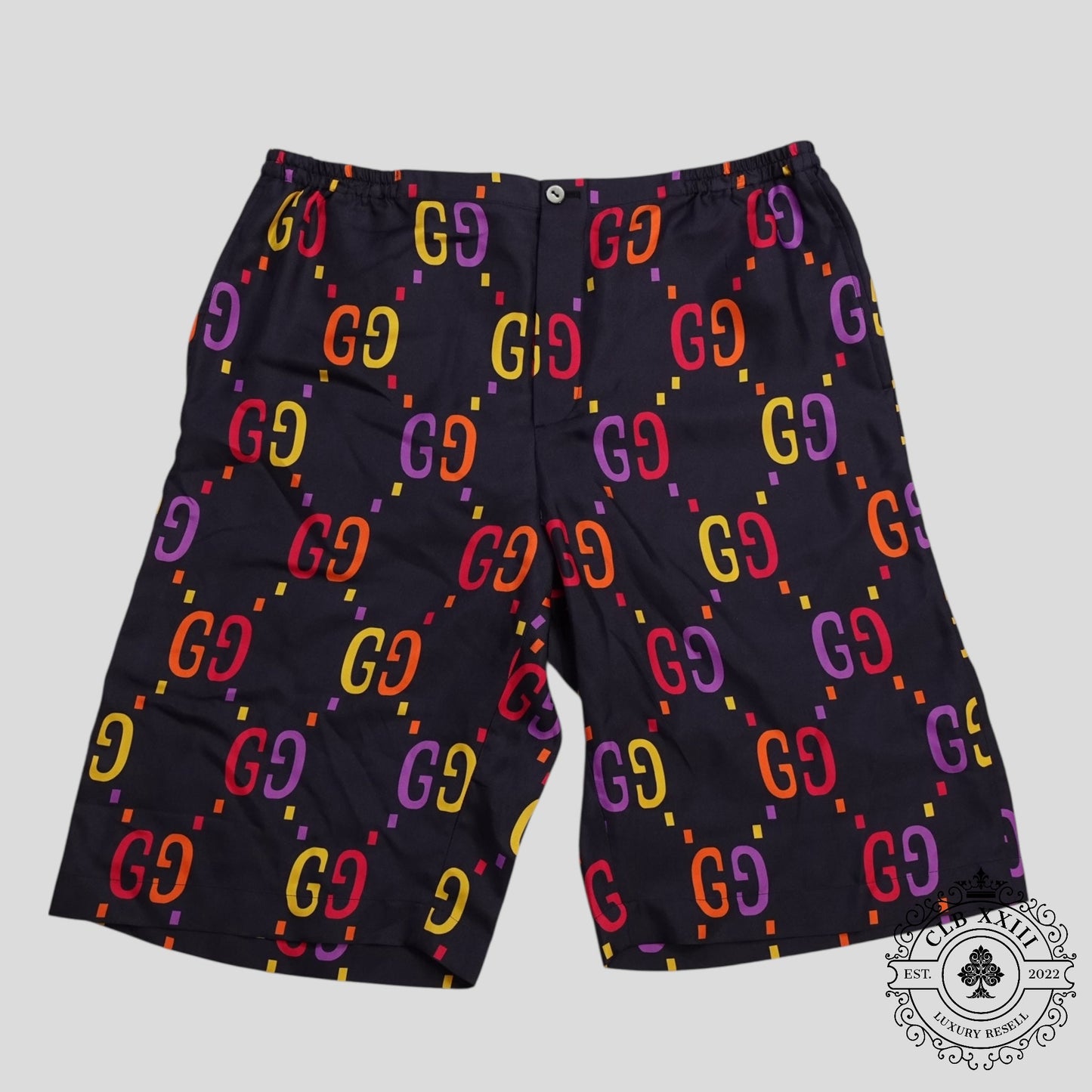Gucci Jumbo GG Silk Shorts in Blue