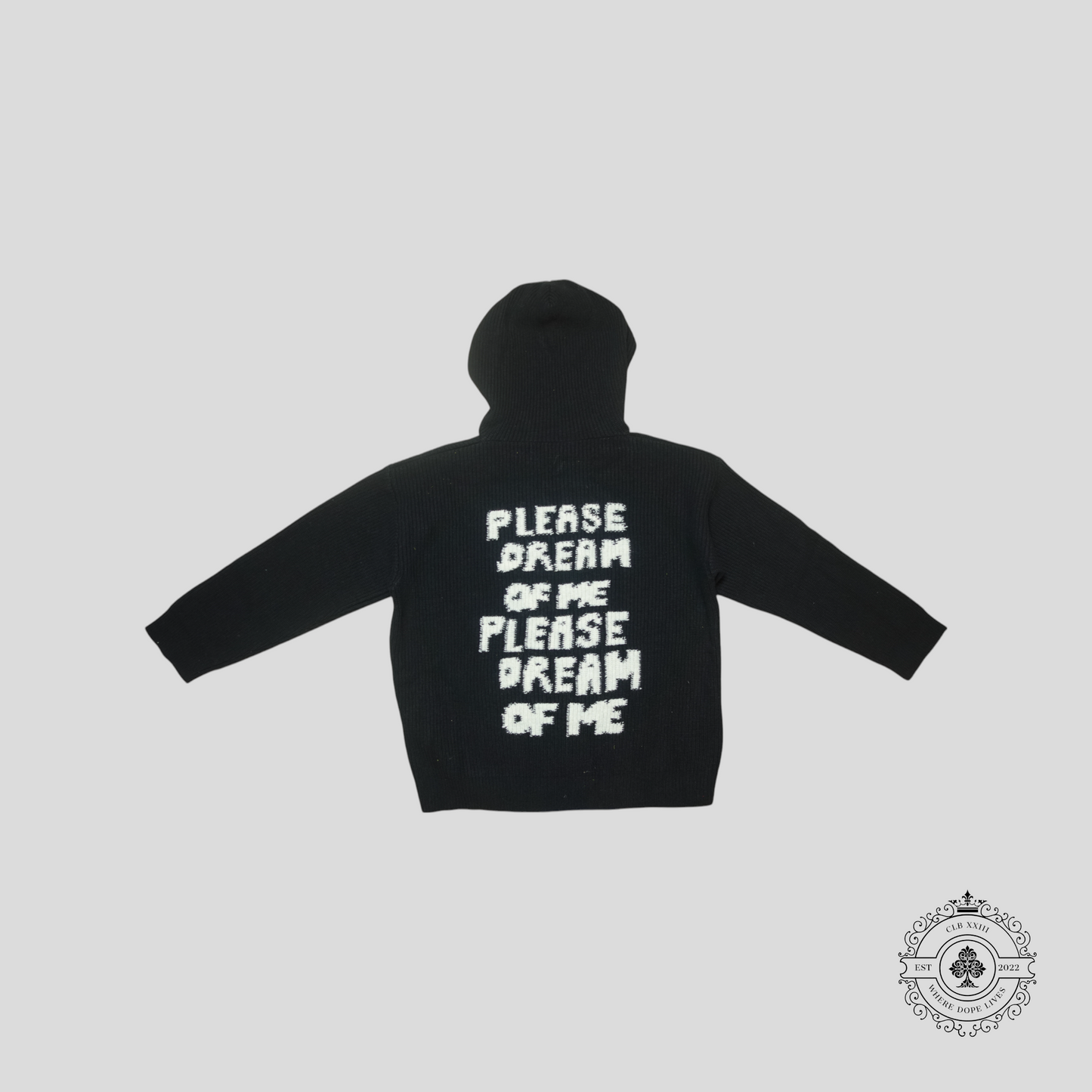 Celine Please Dream of Me Jacquard Wool Hoodie in Black