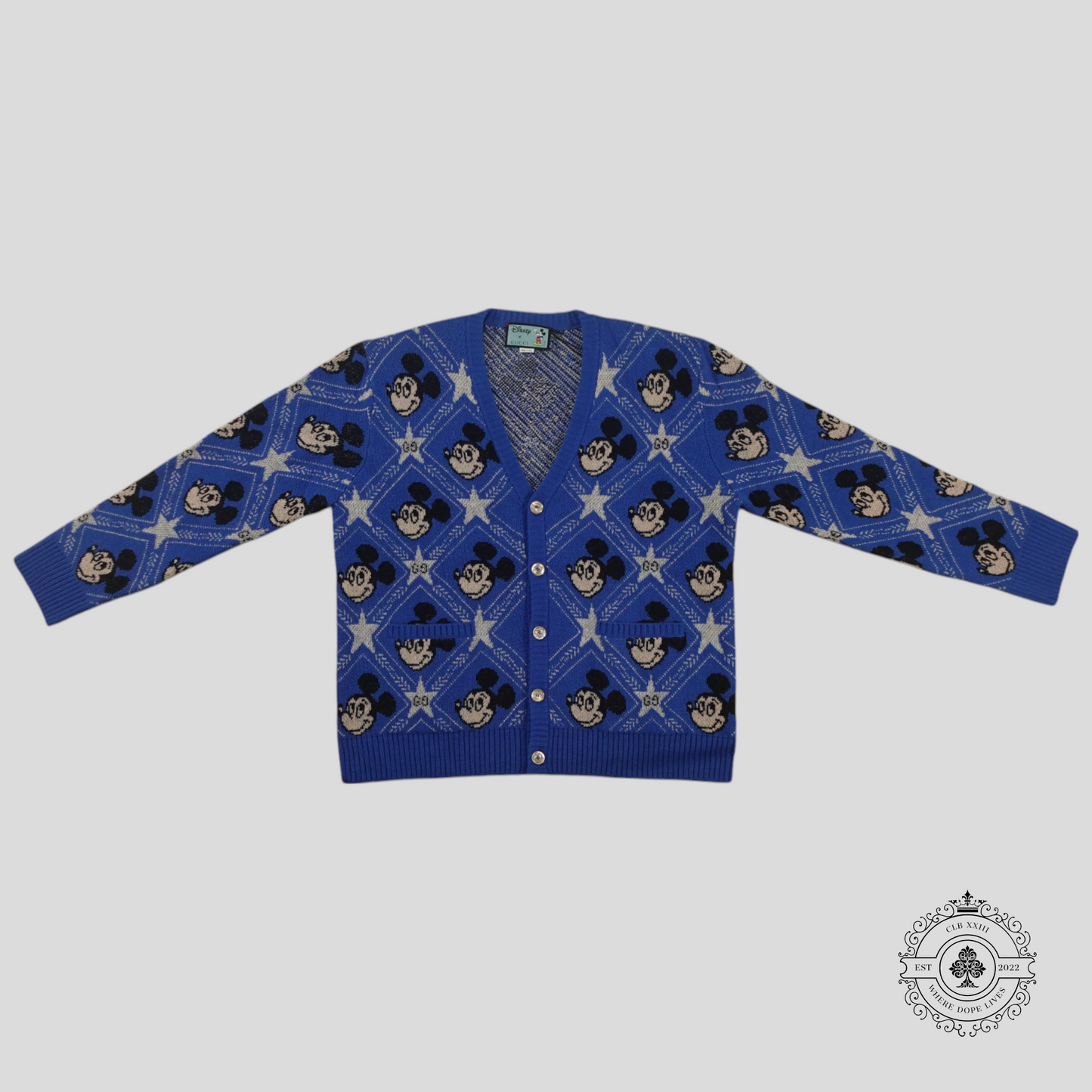 Gucci x Disney Wool Intarsia Cardigan in Blue