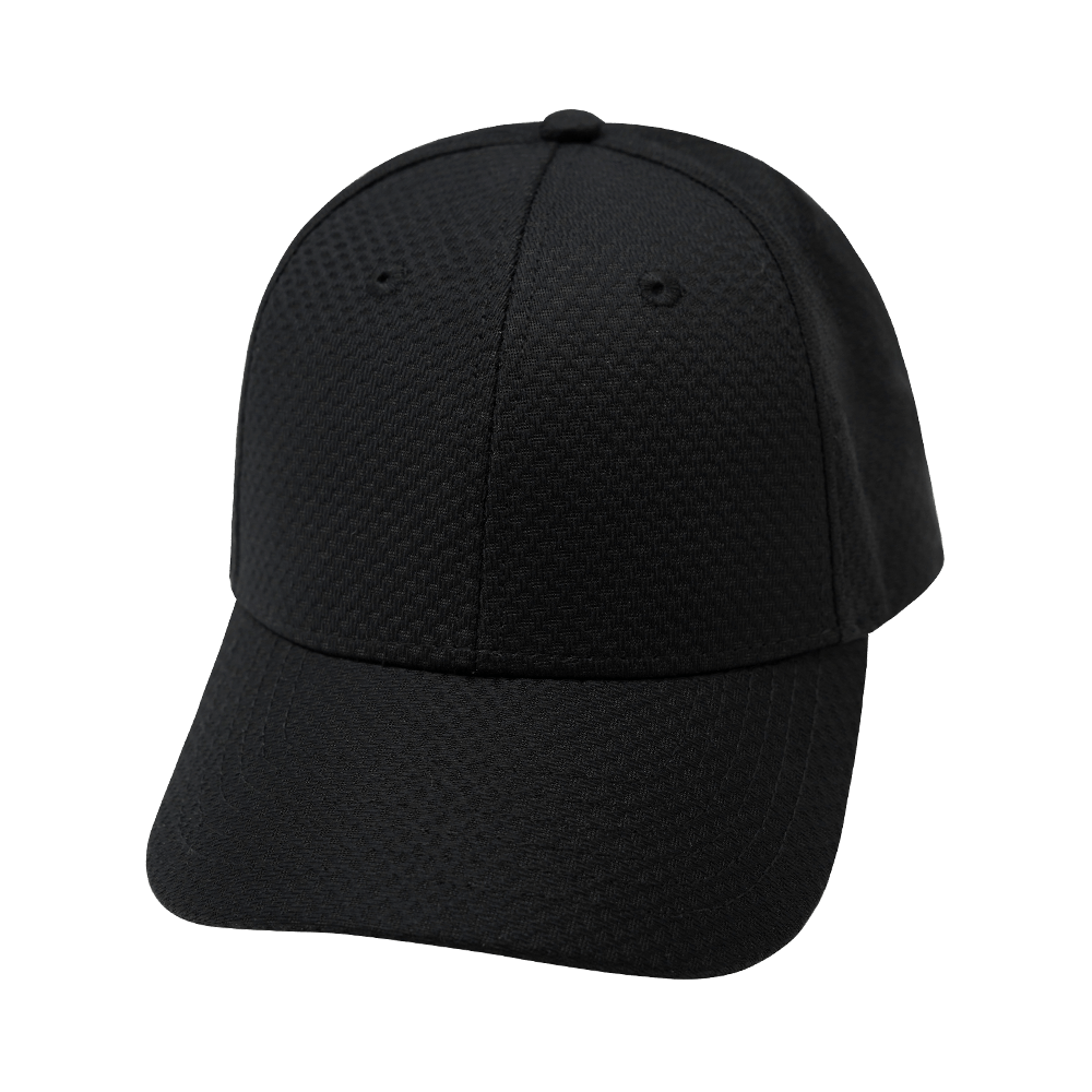 Blank - 6 Panel - AirMesh - Athletic Fit - Black (Unisex) - Fabric Back