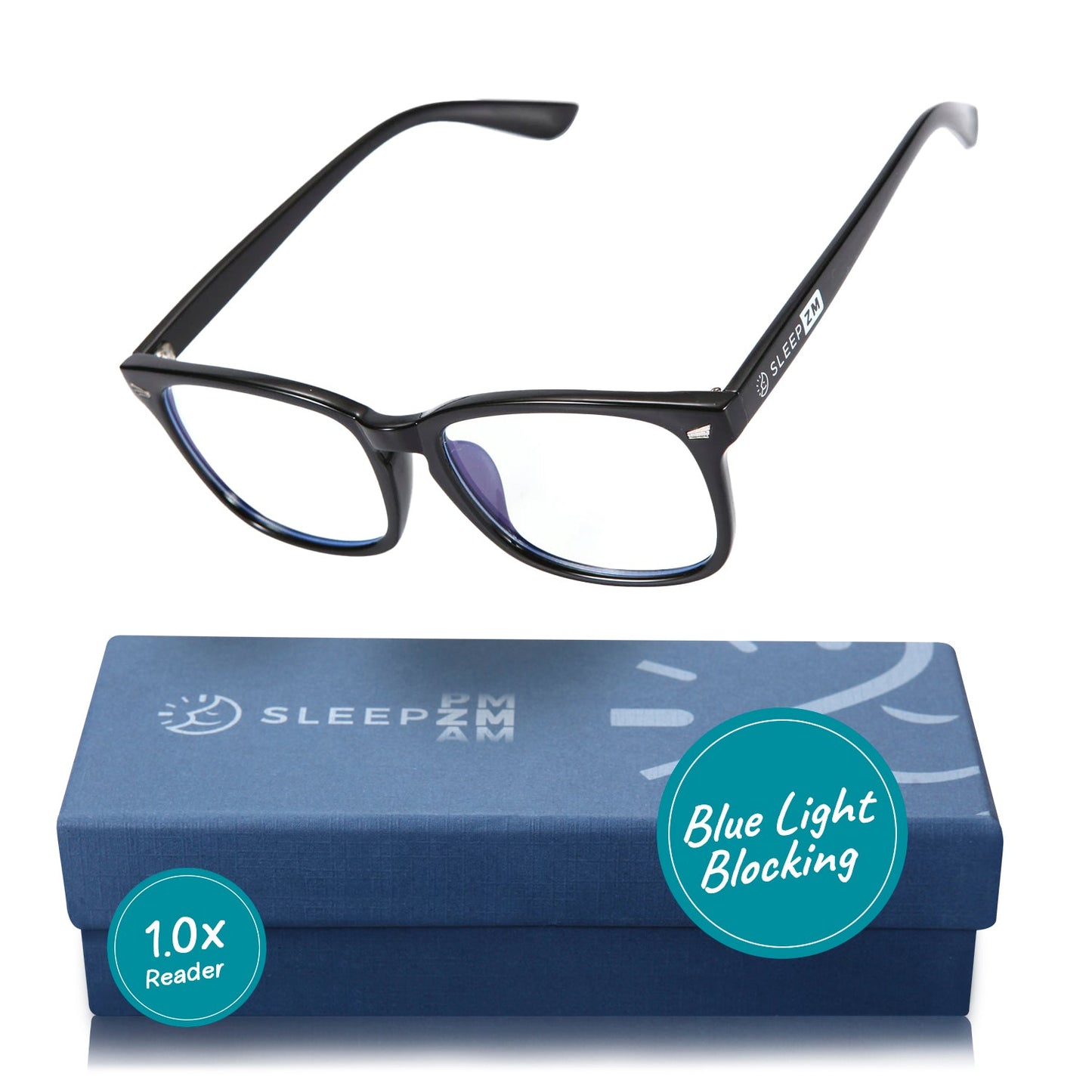 Daytime Wayfarer Blue Light Reading Glasses - Black 1.0x