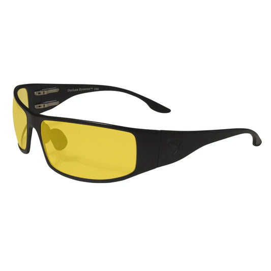 Fugitive TAC Black / Shooter Yellow Lenses / Meets ANSI Z87.1-2015 for High Velocity Impact Protection / Wind Protection-High / 135mm adjustable frames
