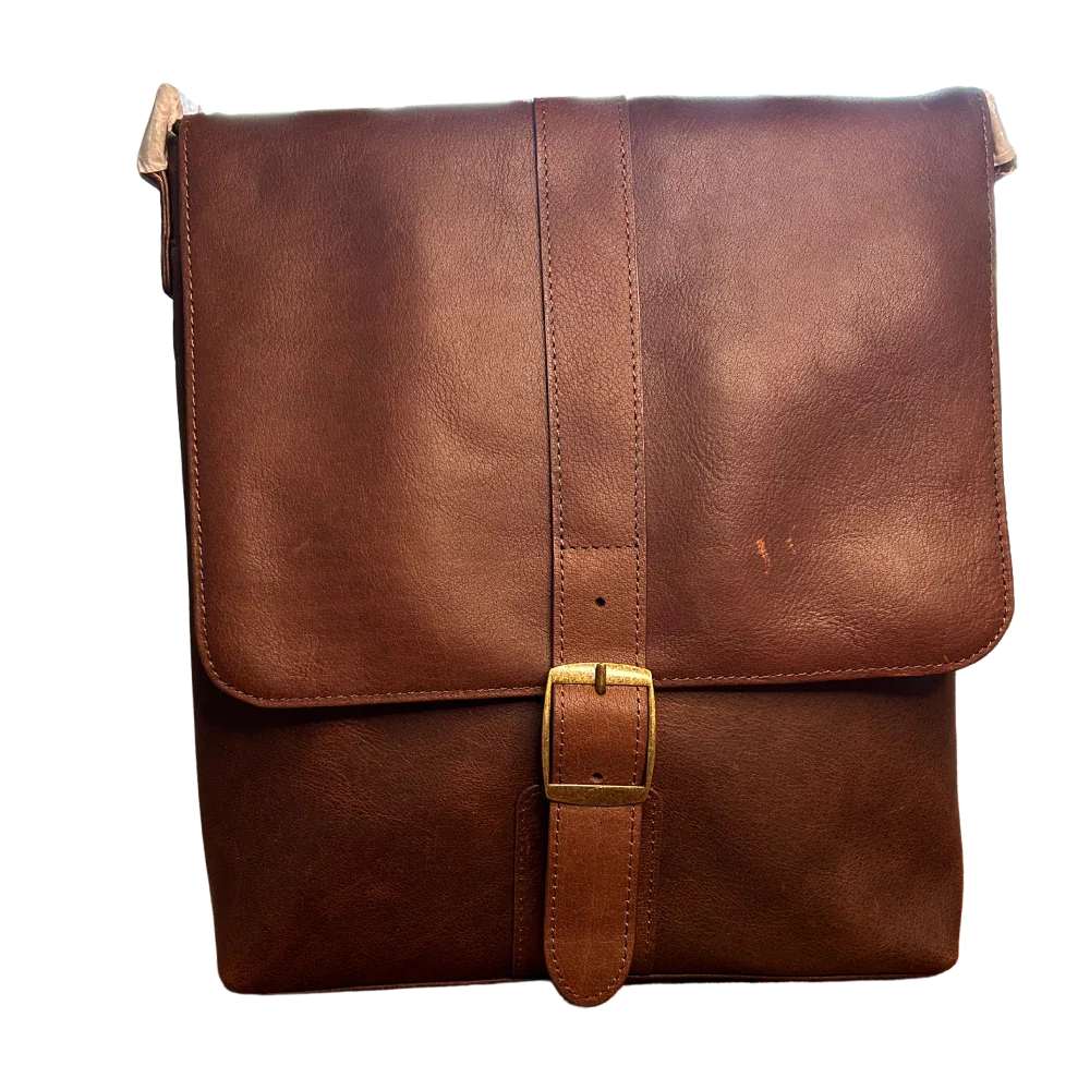 Cambridge Full Grain Leather Messenger Bag for Men – Crossbody Work & Everyday Shoulder Bag