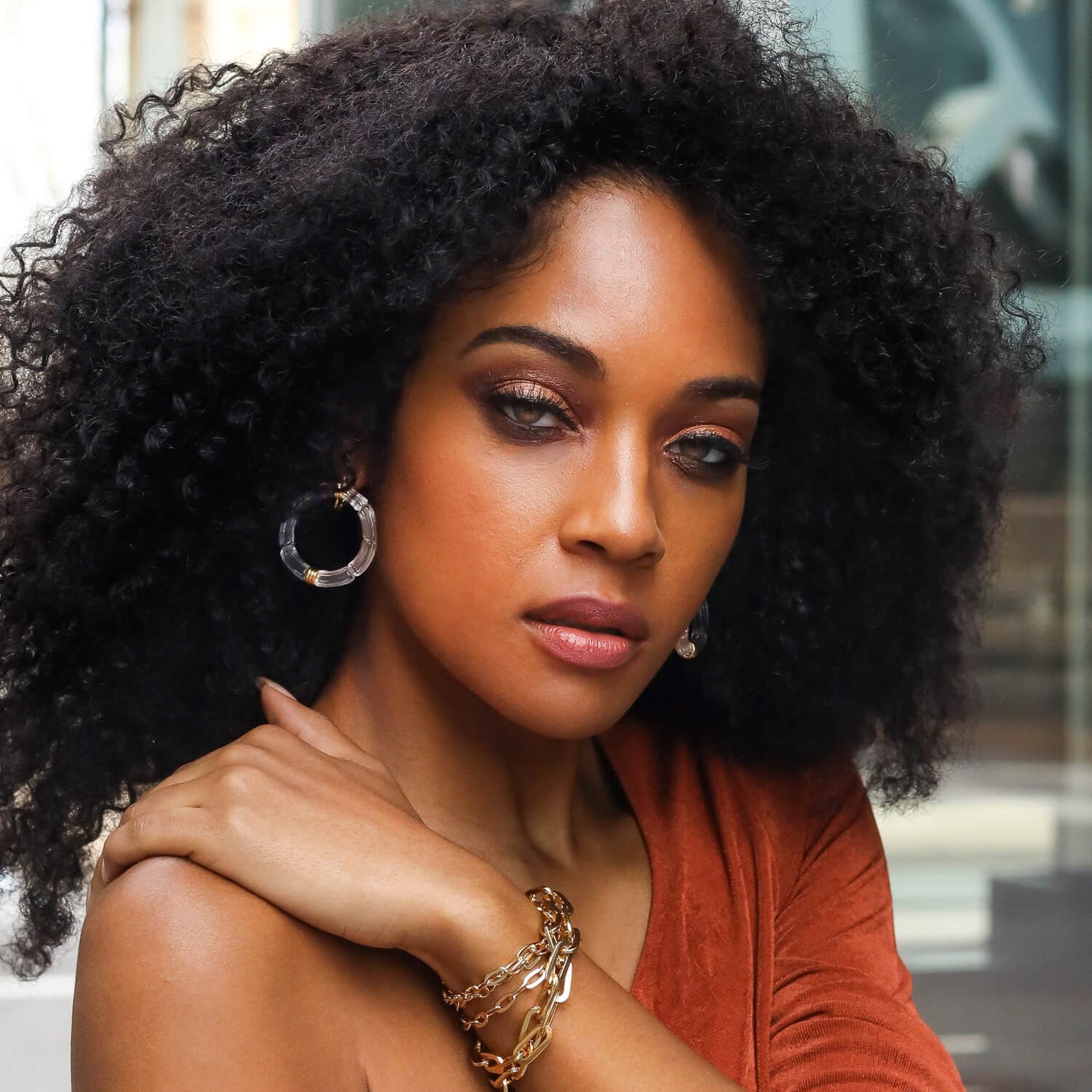 Gala Bamboo Lucite Earrings
