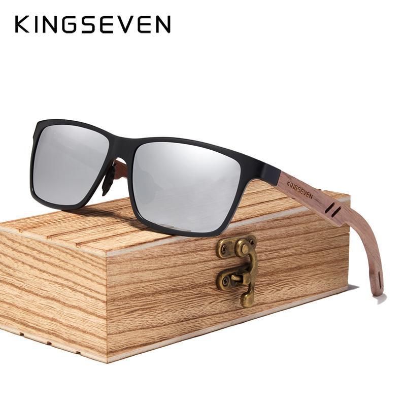 Luxury Bamboo Wood Design Polarized / High Quality Men's Sunglasses / Spring Hinges
