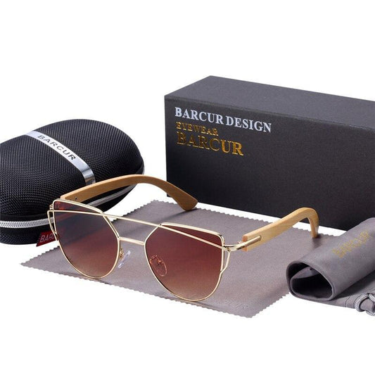 Bamboo High Quality Female Sunglasses /  Oversized / Polarized Luxury