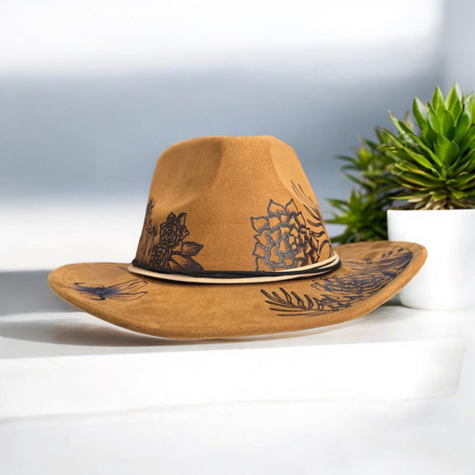 Desert Sun- Burned Small Brim Cowboy Hat / One-Of-A-Kind / Travel/Dust Bag