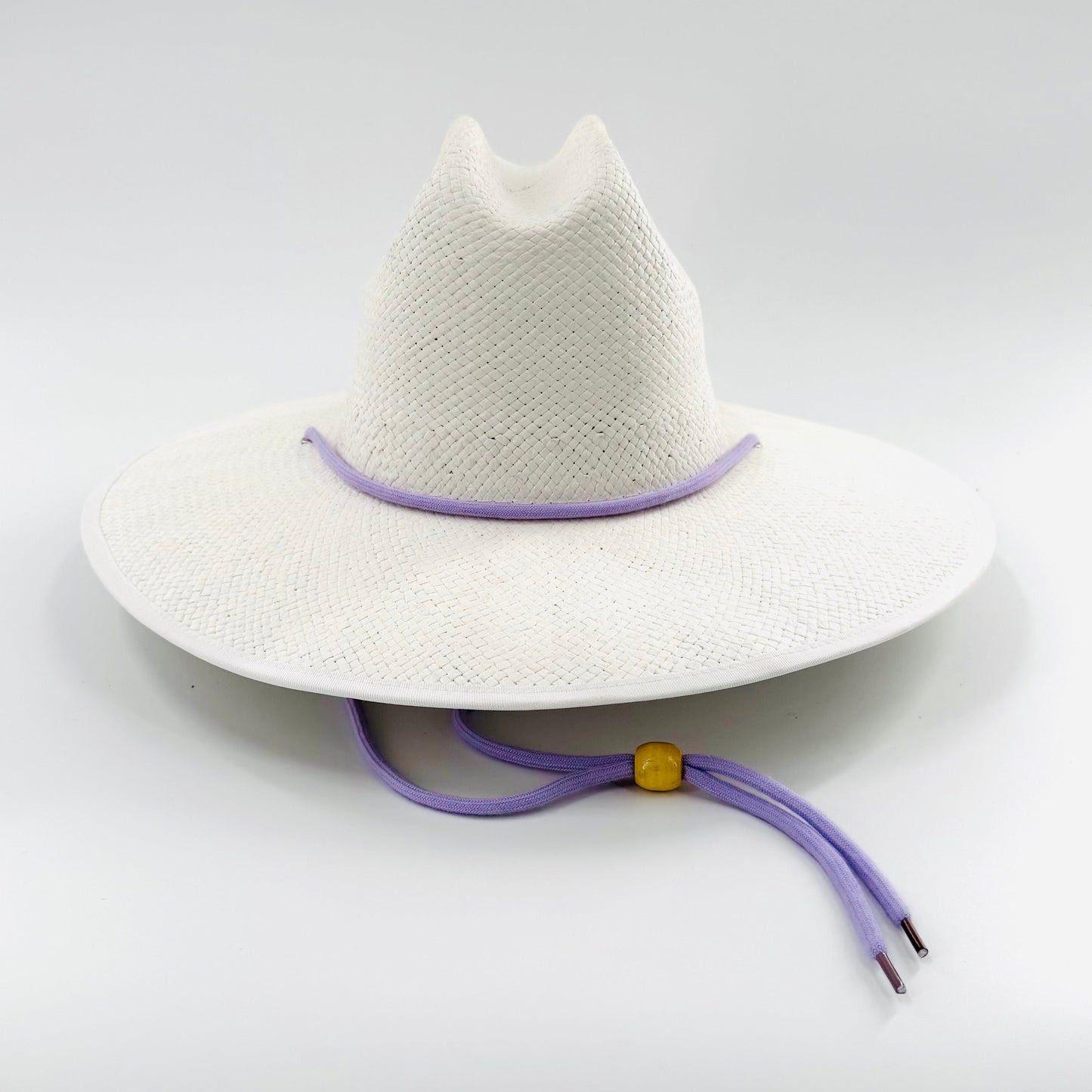 Baldiz White Sun Hat | Wide Brim Sun Hat with Rope Band