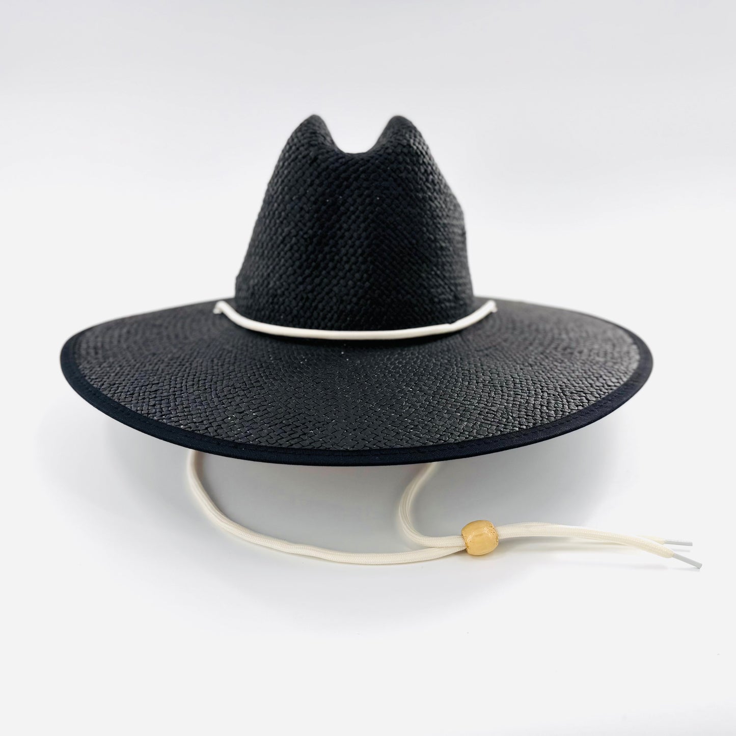 Baldiz Black Sun Hat | Wide Brim Sun Hat with Rope Band