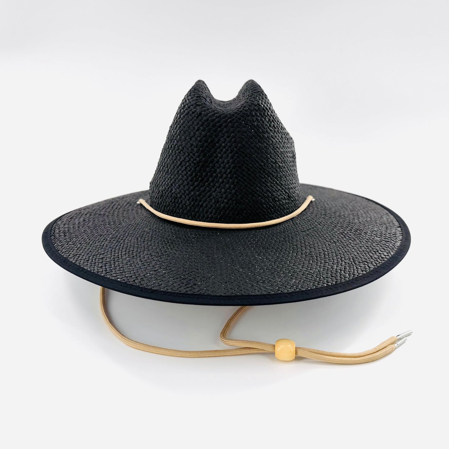 Baldiz Black Sun Hat | Wide Brim Sun Hat with Rope Band