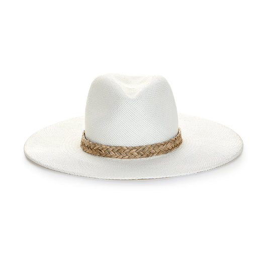 Isola - Wide Brim Panama Straw / Handmade in the USA / 4" Brim / Seagrass or Rust Braid Trim