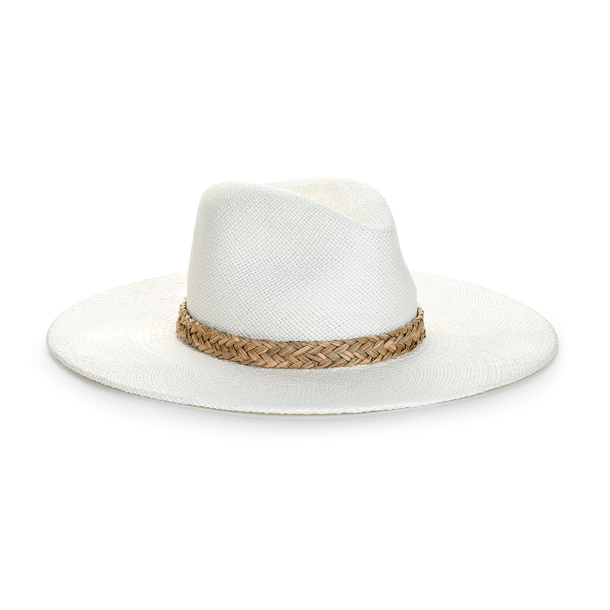 Isola - Wide Brim Panama Straw / Handmade in the USA / 4" Brim / Seagrass or Rust Braid Trim