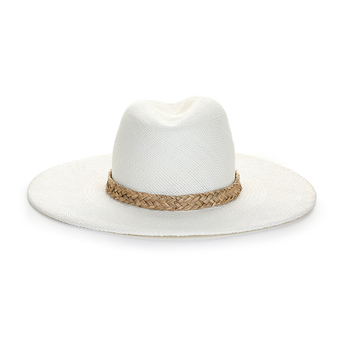 Isola - Wide Brim Panama Straw / Handmade in the USA / 4" Brim / Seagrass or Rust Braid Trim