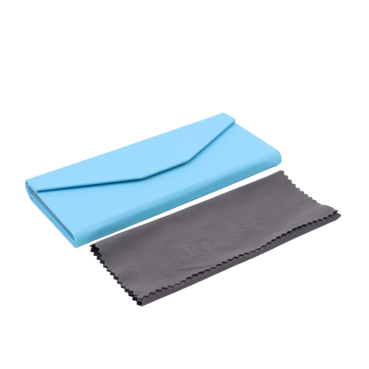 Powder Blue Solid Color Glasses Case - Vegan Leather Magic Folding Hardcase