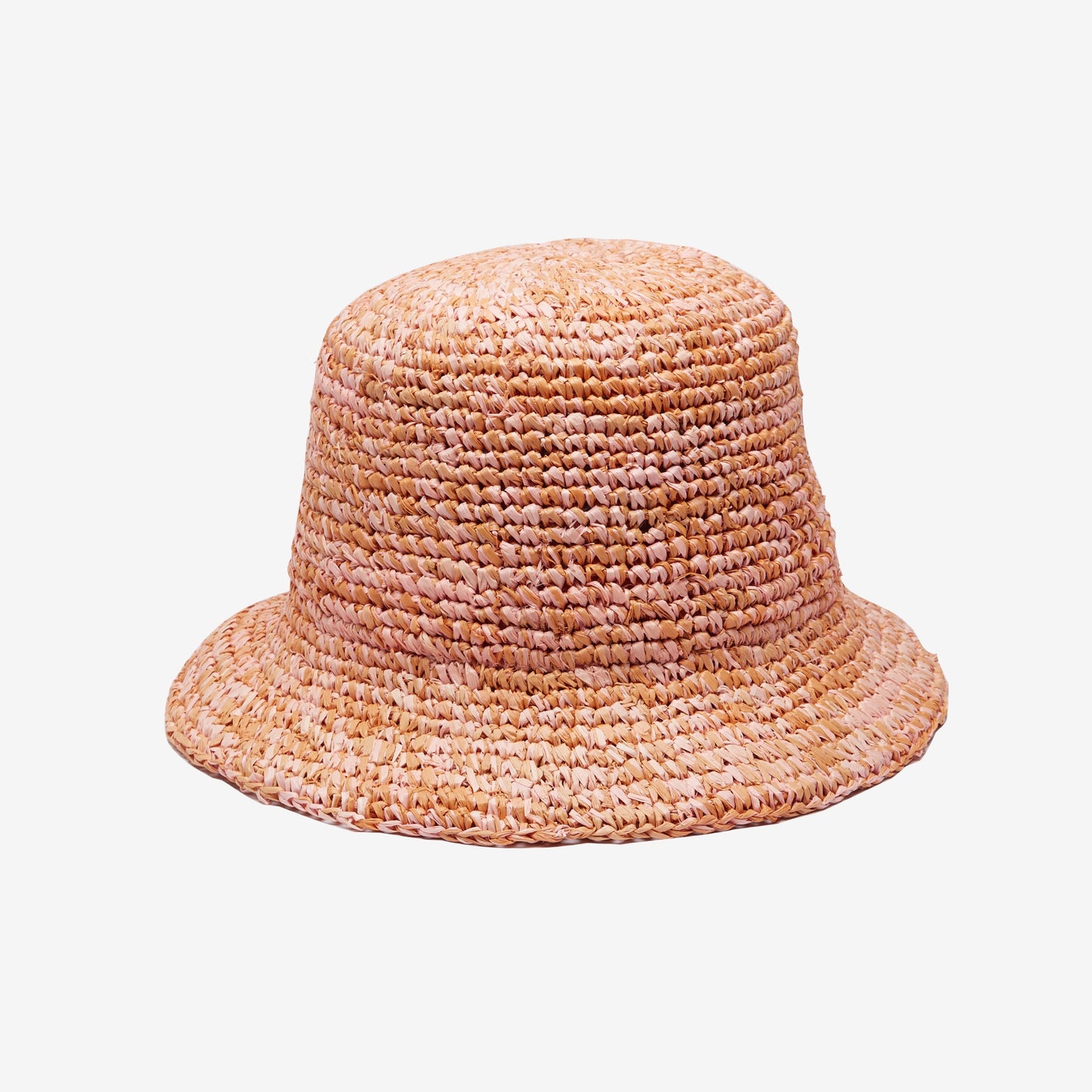Noa Raffia Bucket in Peach