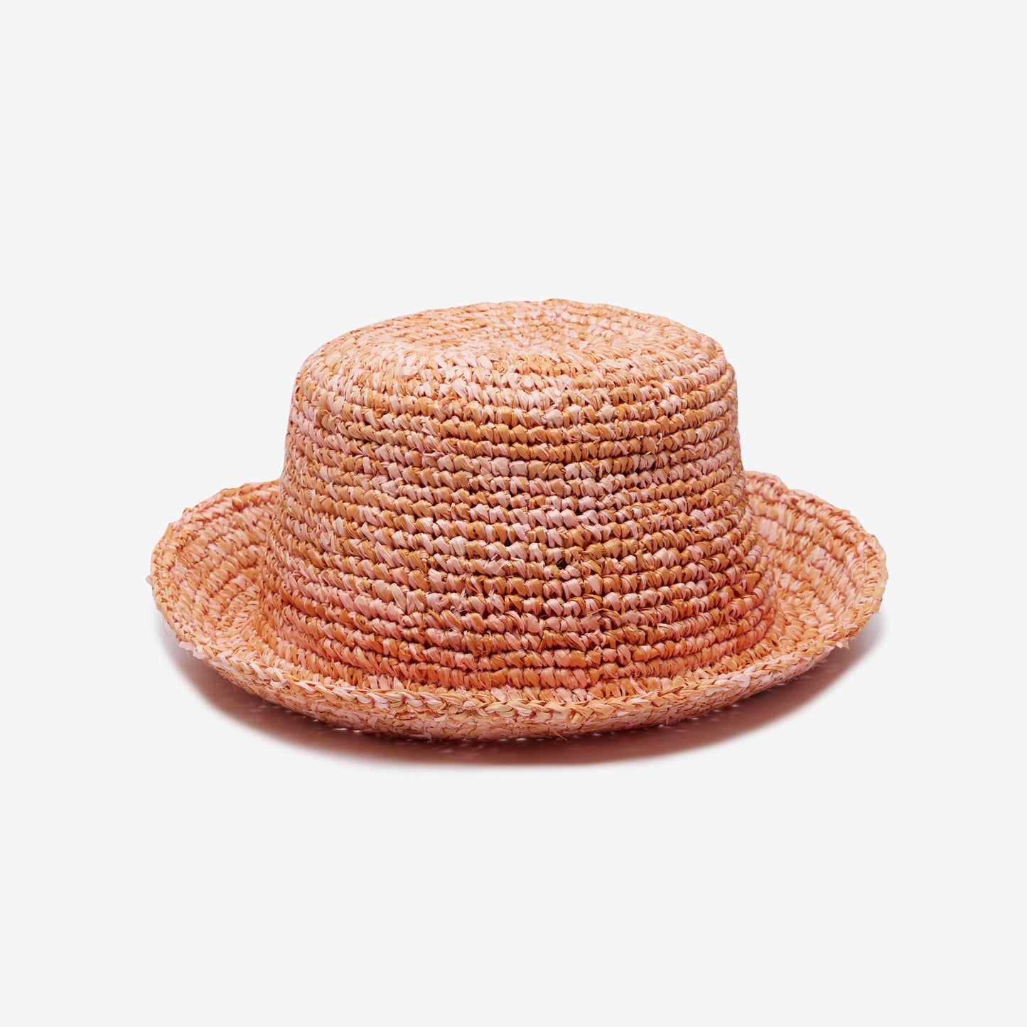 Noa Raffia Bucket in Peach